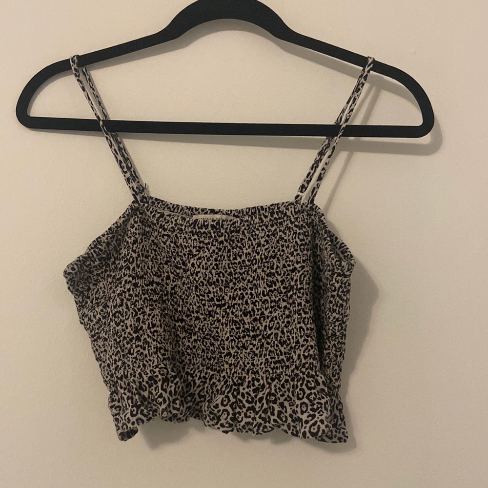 Black Cheetah Print American Eagle Crop Top - Size Medium